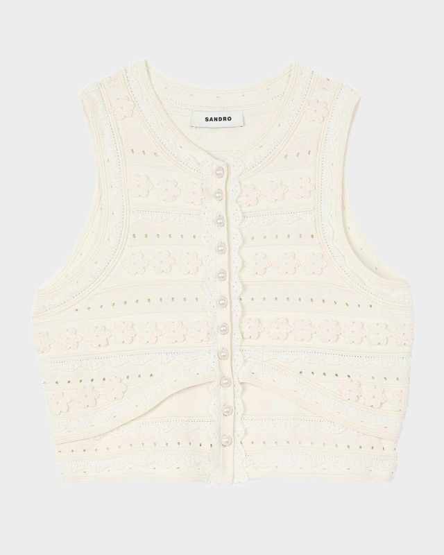 Propriano Knit Button-Front Top